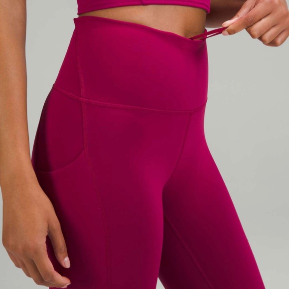 Lululemon Wunder Train High-Rise Tight with Pockets 25" Pomegranate 2 - Picture 5 of 7